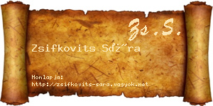 Zsifkovits Sára névjegykártya