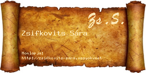 Zsifkovits Sára névjegykártya