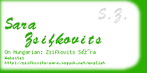 sara zsifkovits business card
